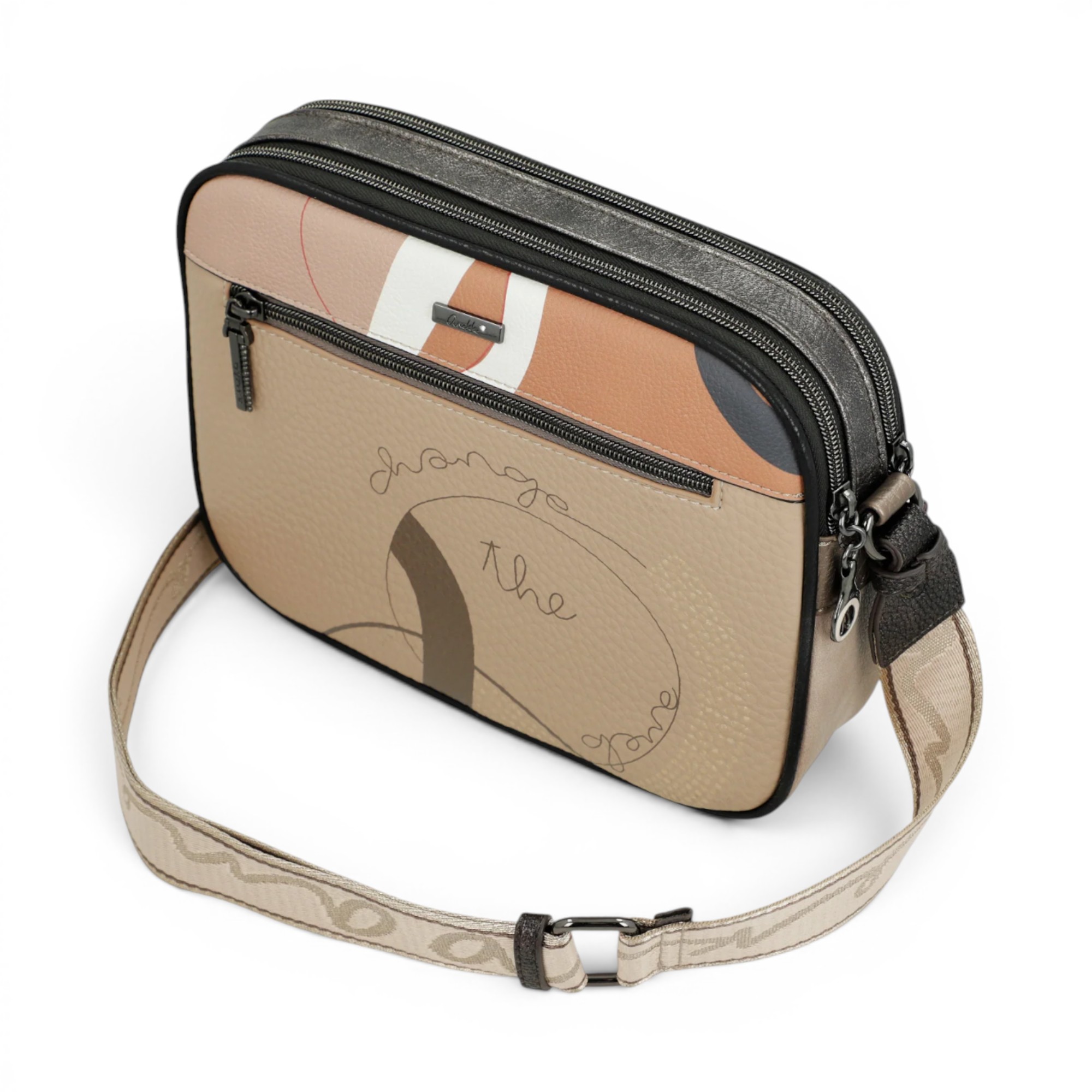 Geantă damă Anekke Eikon 42753-516 – crossbody medie cu două compartimente, 28 × 20 × 8 cm