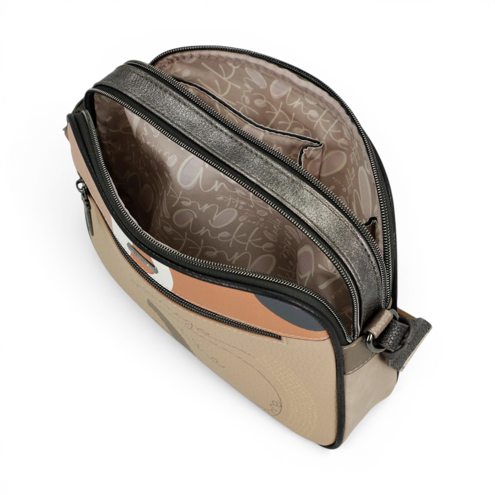 Geantă damă Anekke Eikon 42753-516 – crossbody medie cu două compartimente, 28 × 20 × 8 cm