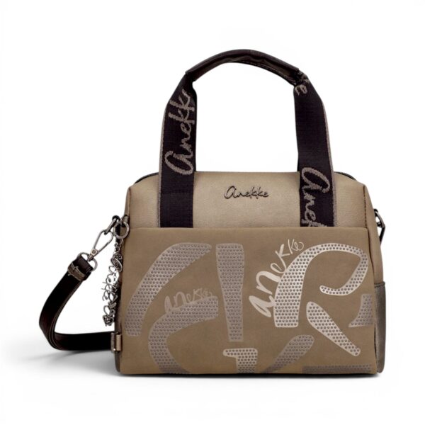 Geantă damă Anekke Essence 43631-177 Taupe – bowling medie, 28 × 23 × 14 cm