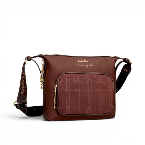Geantă damă Anekke Essence 43643-249 Burgundy – crossbody mare cu buzunare frontale, 29 × 24 × 10 cm