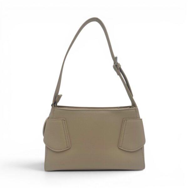 Geantă damă Diana&Co DHJ731-1 bej perlat cu imprimeu floral - geantă de umăr și crossbody din piele ecologică, 25 × 18 × 10 cm