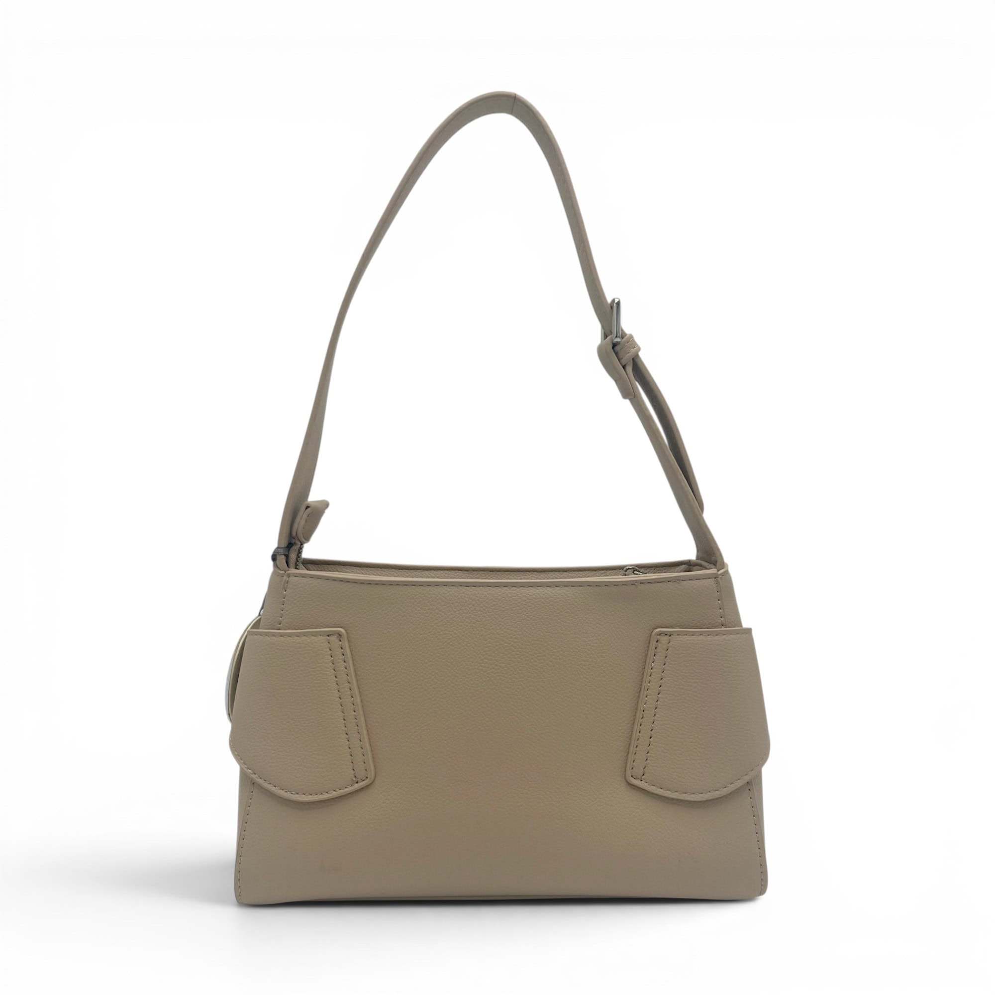 Geantă damă Diana&Co DHJ731-1 bej perlat cu imprimeu floral - geantă de umăr și crossbody din piele ecologică, 25 × 18 × 10 cm