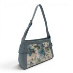 Geantă damă Diana&Co DHJ731-1 light bleu cu imprimeu floral – geantă de umăr și crossbody din piele ecologică, 25 × 18 × 10 cm