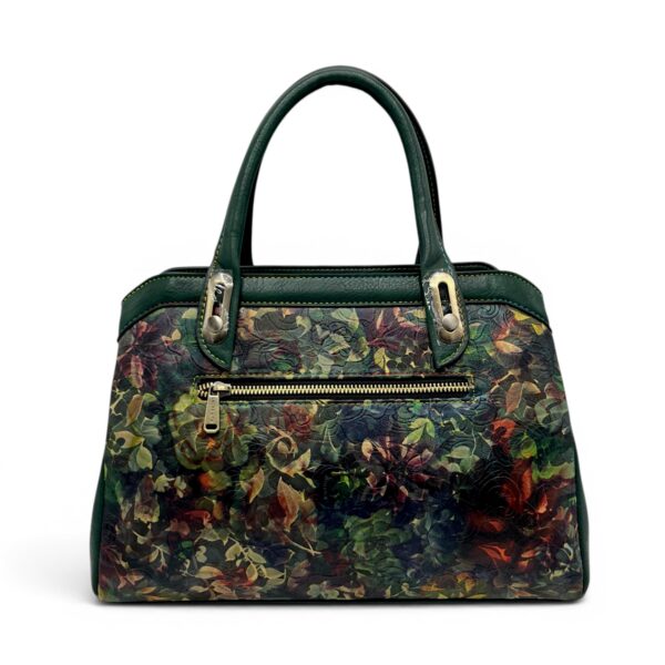 Geantă de mână și crossbody cu imprimeu floral, Laura Vita ARAMIS 10 Vert.