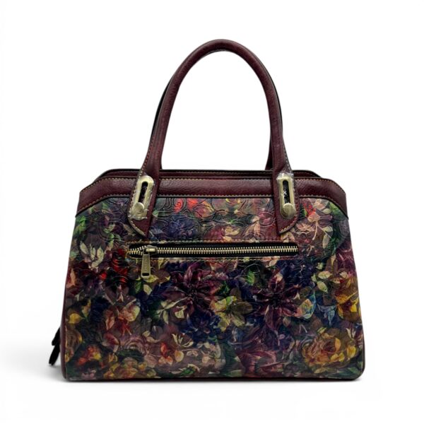 Geantă de mână și crossbody cu imprimeu floral, Laura Vita ARAMIS 10 Wine.