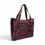 Geantă damă Laura Vita AUREA 06 Wine – imprimeu ornamental multicolor, geantă de umăr și crossbody, 30 × 25 × 10 cm
