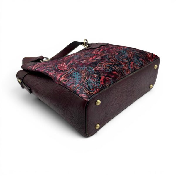 Geantă damă Laura Vita AUREA 06 Wine – imprimeu ornamental multicolor, geantă de umăr și crossbody, 30 × 25 × 10 cm