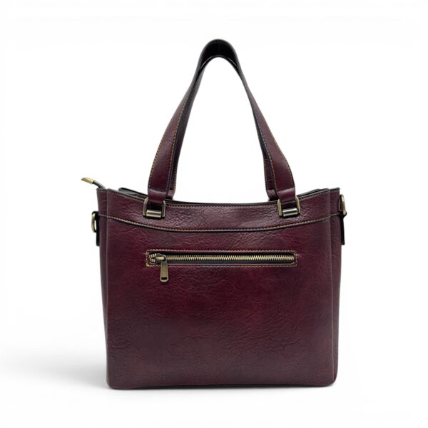 Geantă damă Laura Vita AUREA 06 Wine – imprimeu ornamental multicolor, geantă de umăr și crossbody, 30 × 25 × 10 cm
