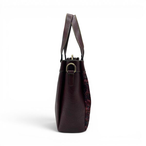 Geantă damă Laura Vita AUREA 06 Wine – imprimeu ornamental multicolor, geantă de umăr și crossbody, 30 × 25 × 10 cm