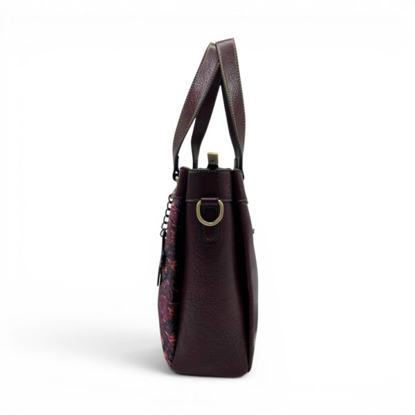Geantă damă Laura Vita AUREA 06 Wine – imprimeu ornamental multicolor, geantă de umăr și crossbody, 30 × 25 × 10 cm