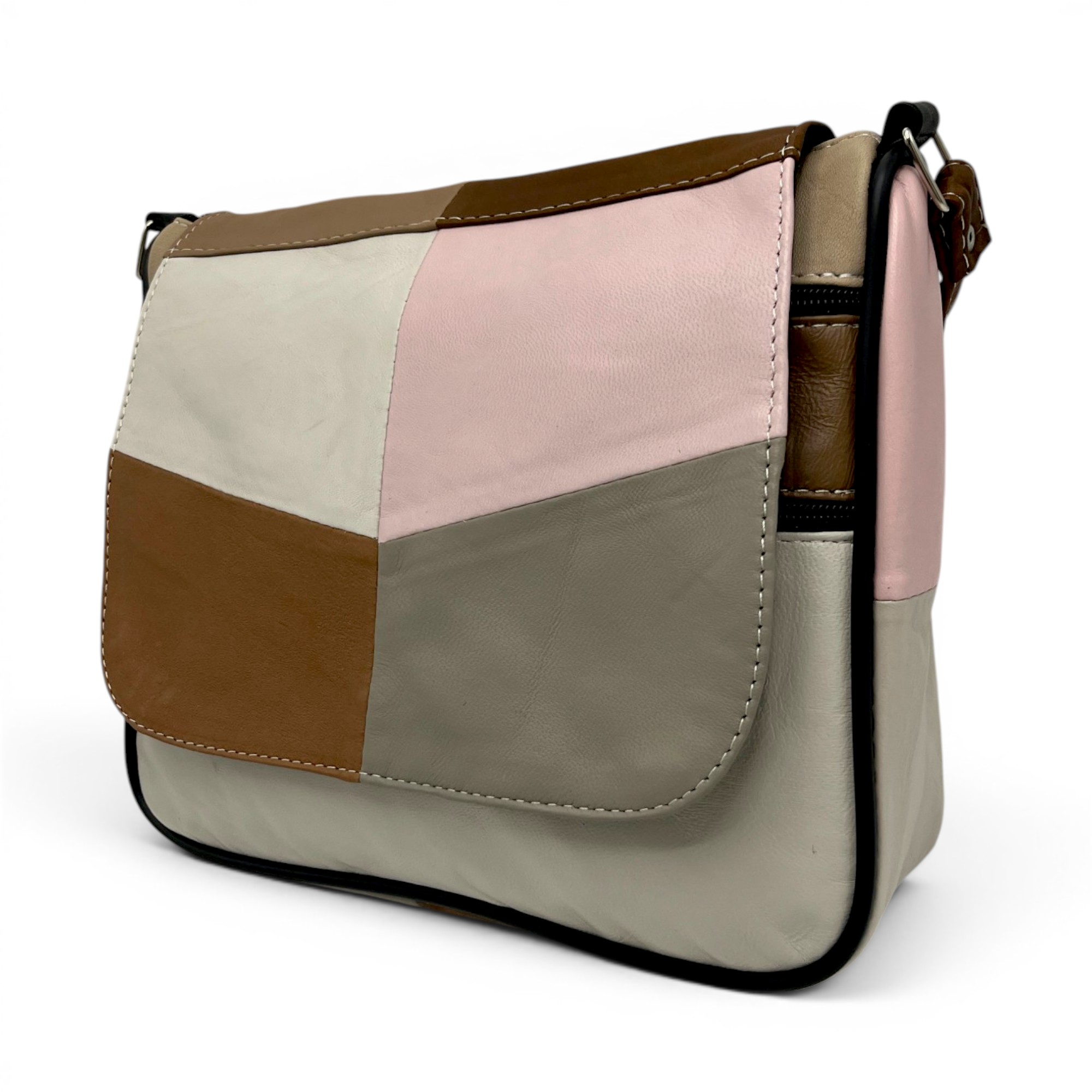 Geantă damă unicat Lucia R45-C76 – crossbody din piele naturală multicoloră