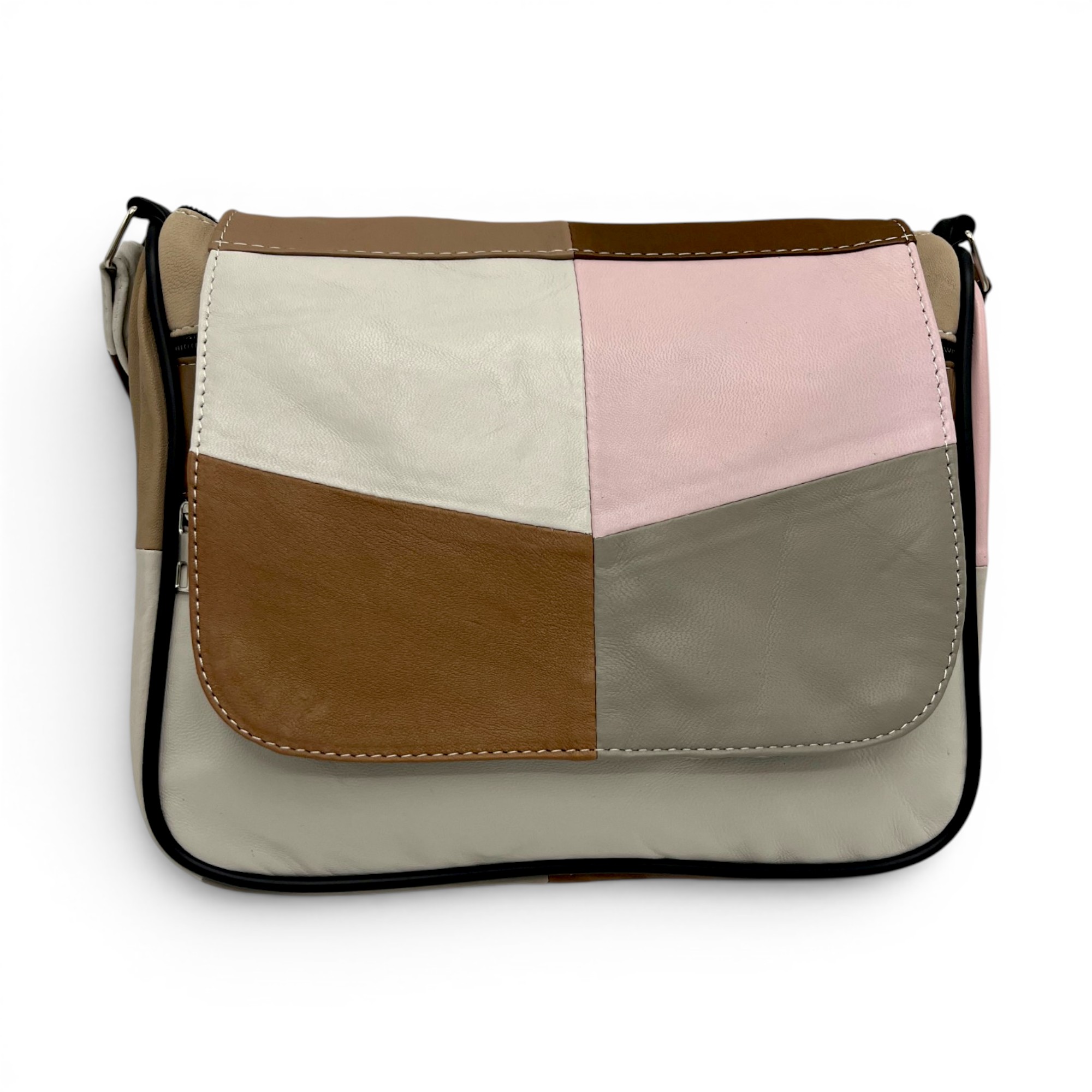 Geantă damă unicat Lucia R45-C76 – crossbody din piele naturală multicoloră