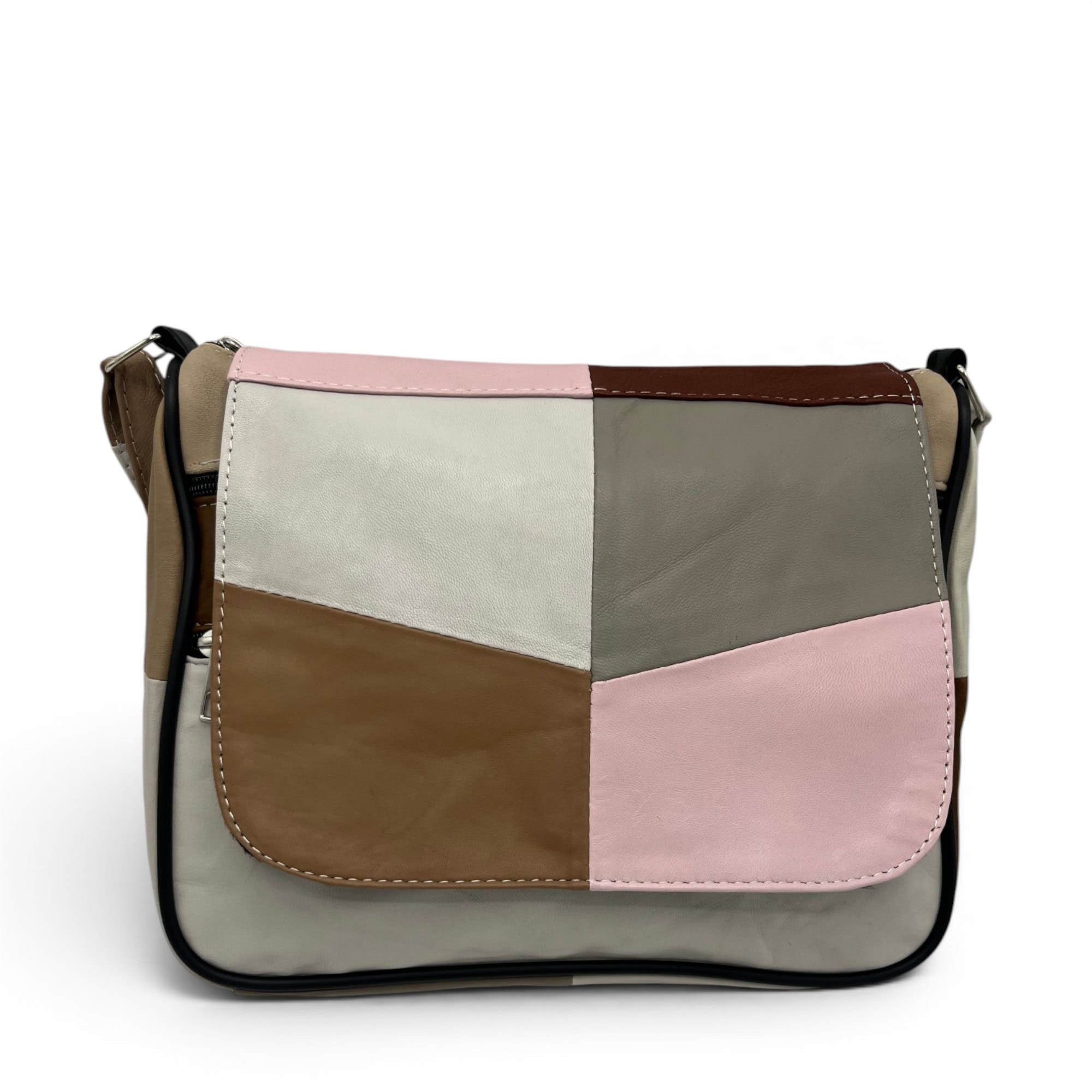 Geantă damă unicat Lucia R45-C78 – crossbody din piele naturală multicoloră