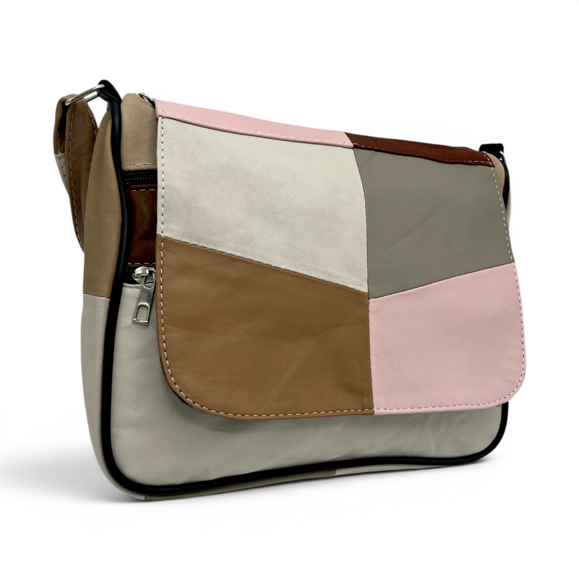 Geantă damă unicat Lucia R45-C78 – crossbody din piele naturală multicoloră