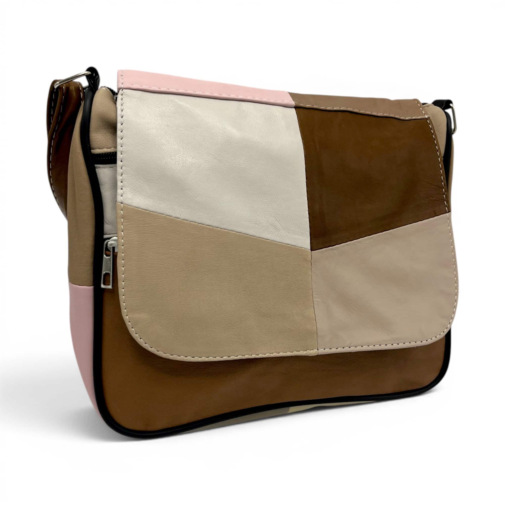 Geantă damă unicat Lucia R45-C79 – crossbody din piele naturală multicoloră