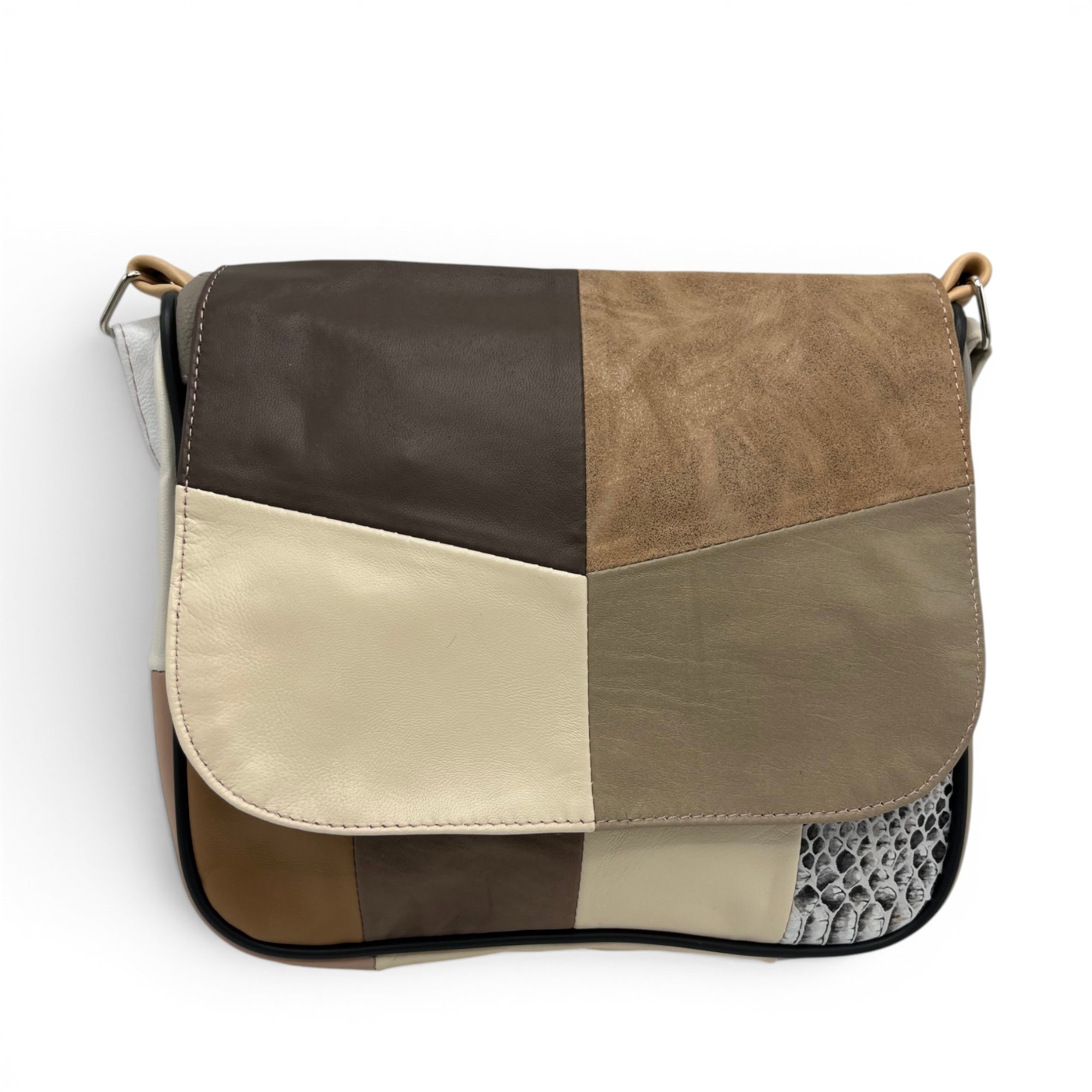 Geantă damă unicat Lucia R45-C80 – crossbody din piele naturală multicoloră