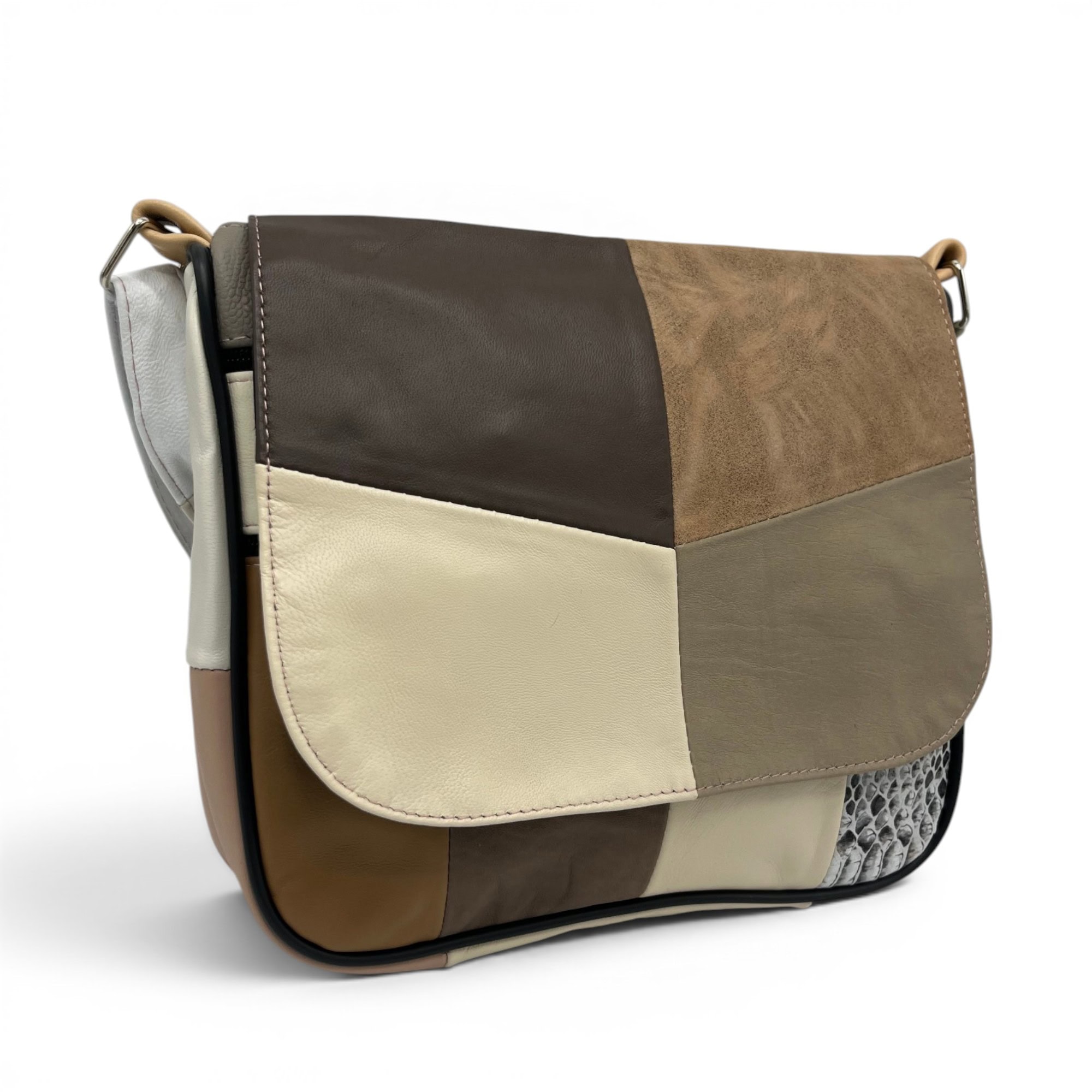 Geantă damă unicat Lucia R45-C80 – crossbody din piele naturală multicoloră
