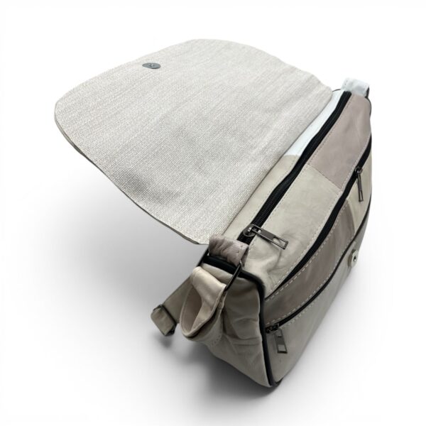 Geantă damă unicat Lucia R45X-40 – piele naturală, multicolor neutru elegant