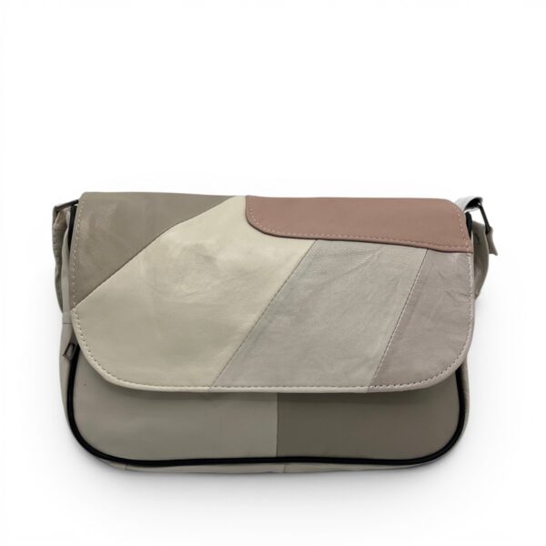 Geantă damă unicat Lucia R45X-40 – piele naturală, multicolor neutru elegant