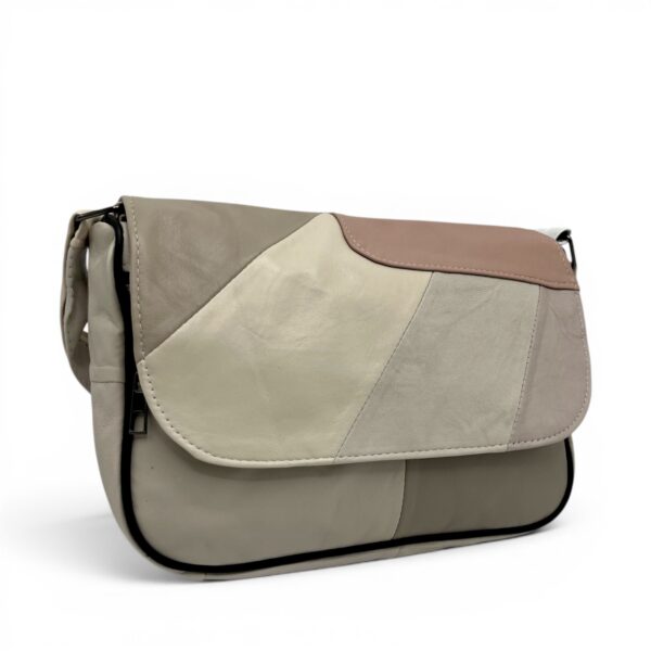 Geantă damă unicat Lucia R45X-40 – piele naturală, multicolor neutru elegant