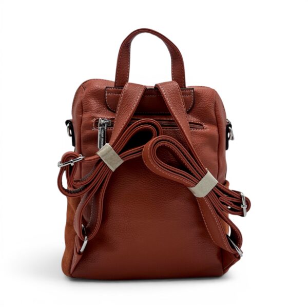 Rucsac premium damă Velina Fabbiano din piele naturală întoarsă și PU.