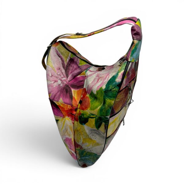 Rucsac damă unicat Amelia Unique R50-161 – piele naturală, imprimeu floral multicolor