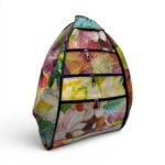 Rucsac damă unicat Amelia Unique R50-161 – piele naturală, imprimeu floral multicolor