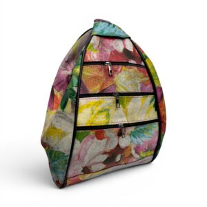 Rucsac damă unicat Amelia Unique R50-161 – piele naturală, imprimeu floral multicolor