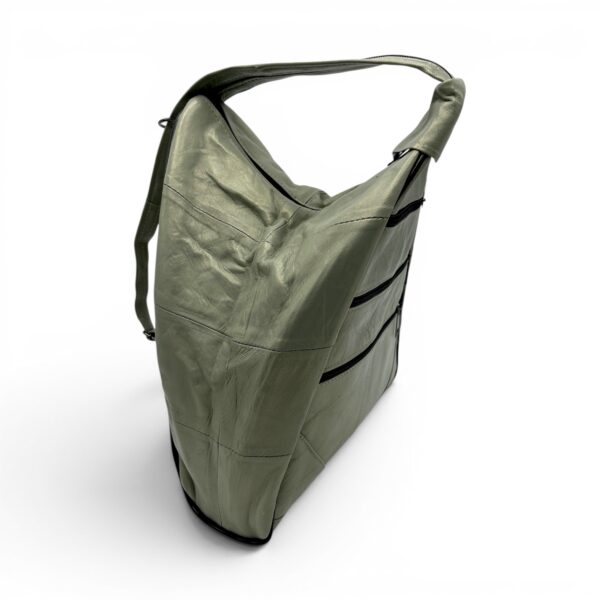 Rucsac damă unicat Amelia Unique R50-162 – piele naturală verde salvie metalizat