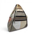 Rucsac damă unicat Amelia Unique R50-163 - piele naturală, patchwork multicolor elegant
