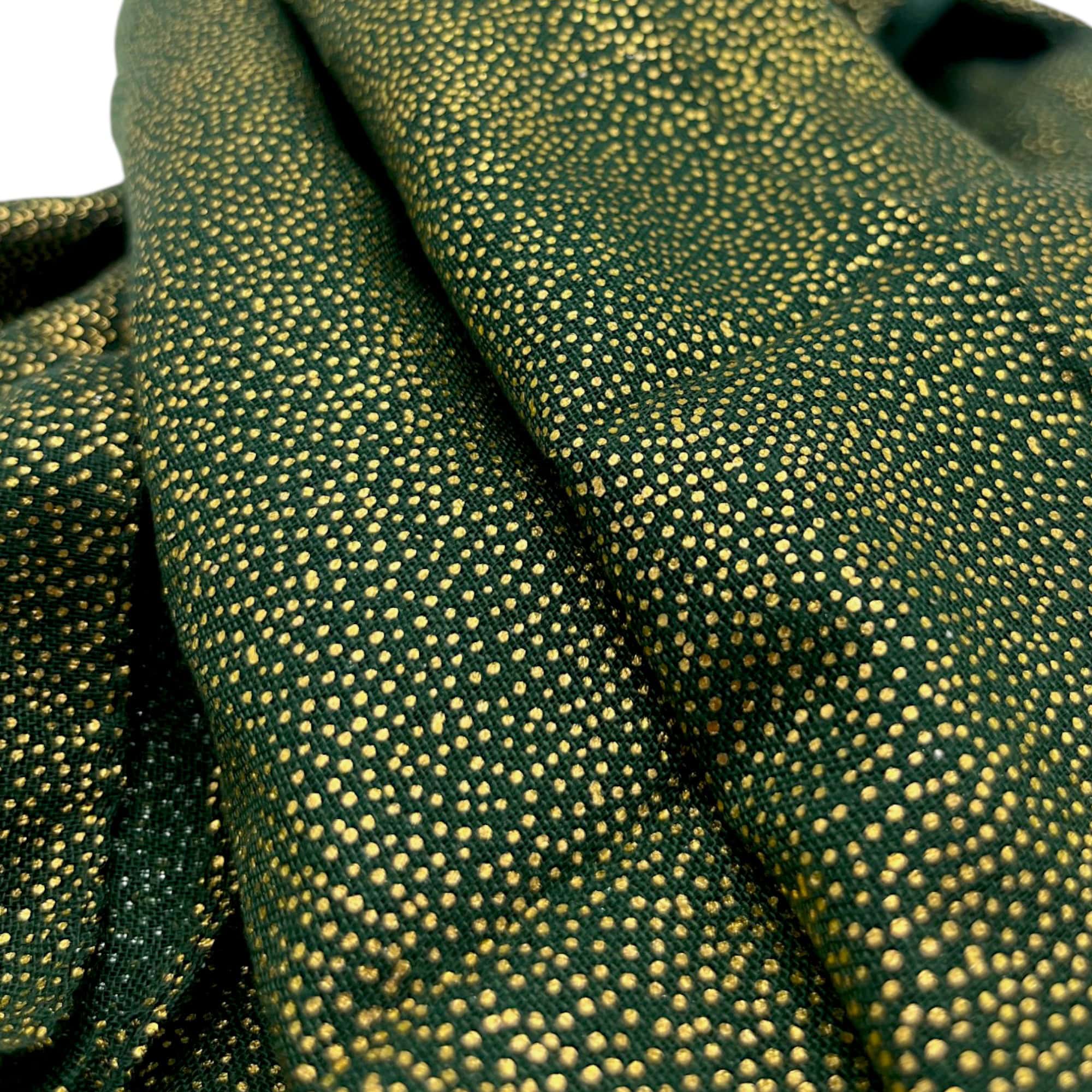 Eșarfă damă Golden Spark S166-9 Verde Smarald – mătase și vâscoză cu particule aurii, 60×175 cm, Cutie Cadou