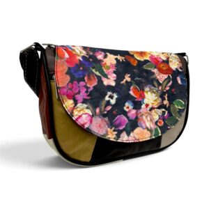 Geantă Damă Mini Piele Naturală Scarlet R30-31 Multicolor Floral – 22 × 20 × 8 cm