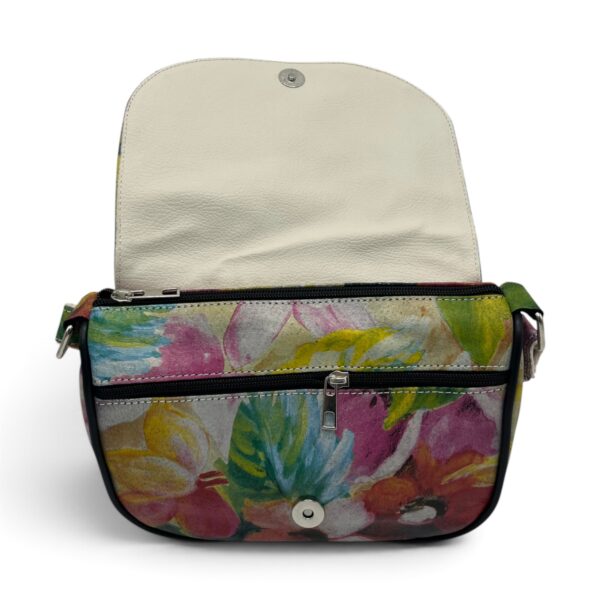 Geantă Damă Mini Piele Naturală Scarlet R30-32 Multicolor Floral – 22 × 20 × 8 cm