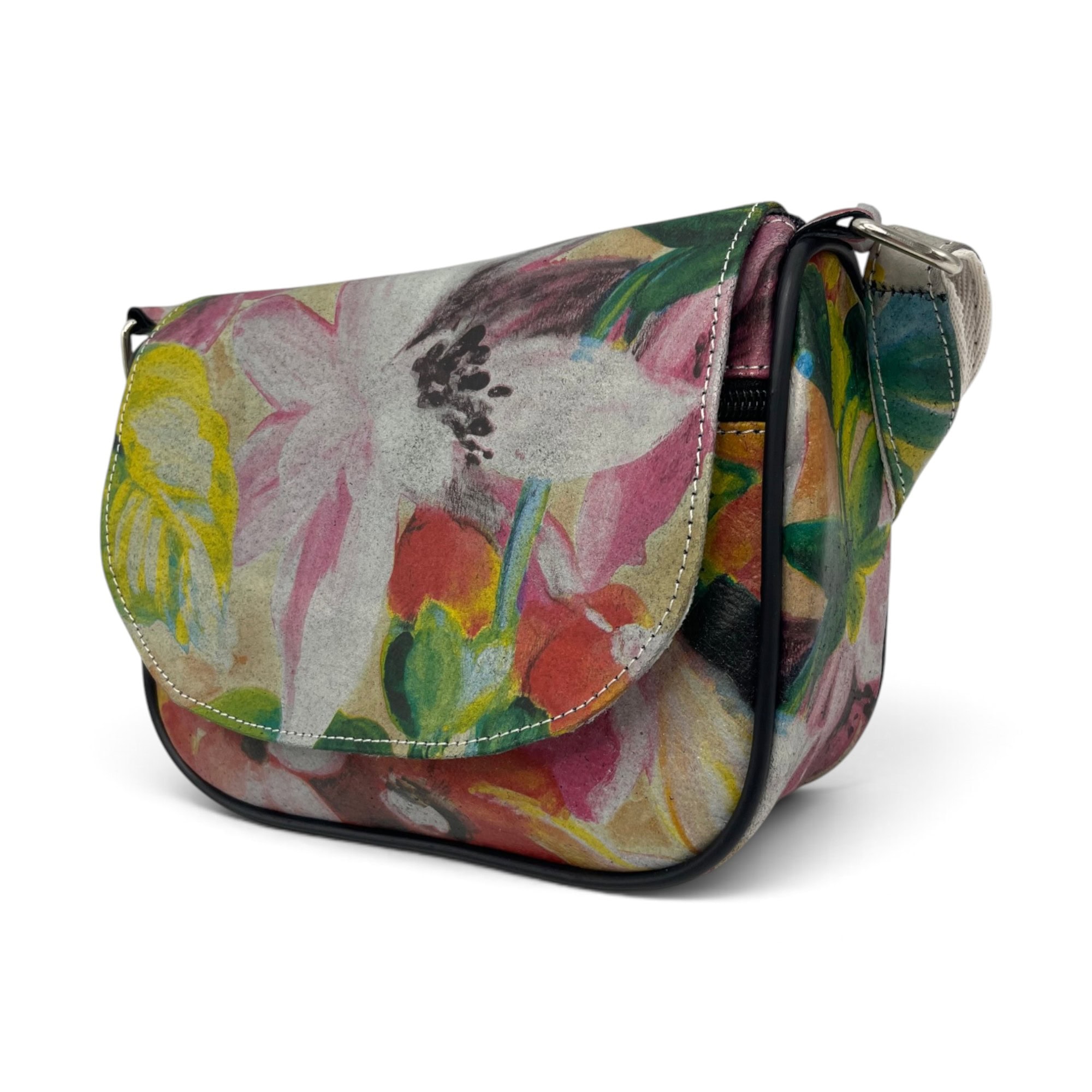 Geantă Damă Mini Piele Naturală Scarlet R30-32 Multicolor Floral – 22 × 20 × 8 cm
