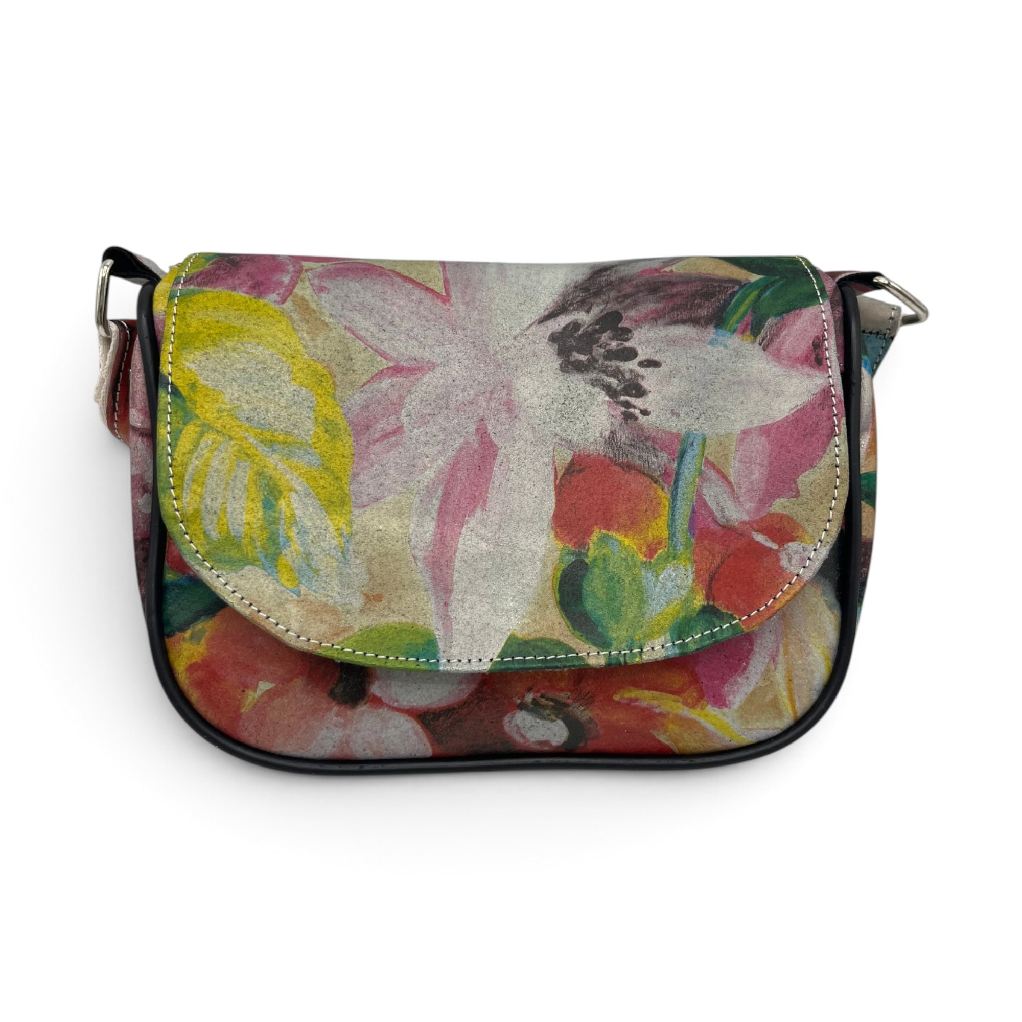 Geantă Damă Mini Piele Naturală Scarlet R30-32 Multicolor Floral – 22 × 20 × 8 cm