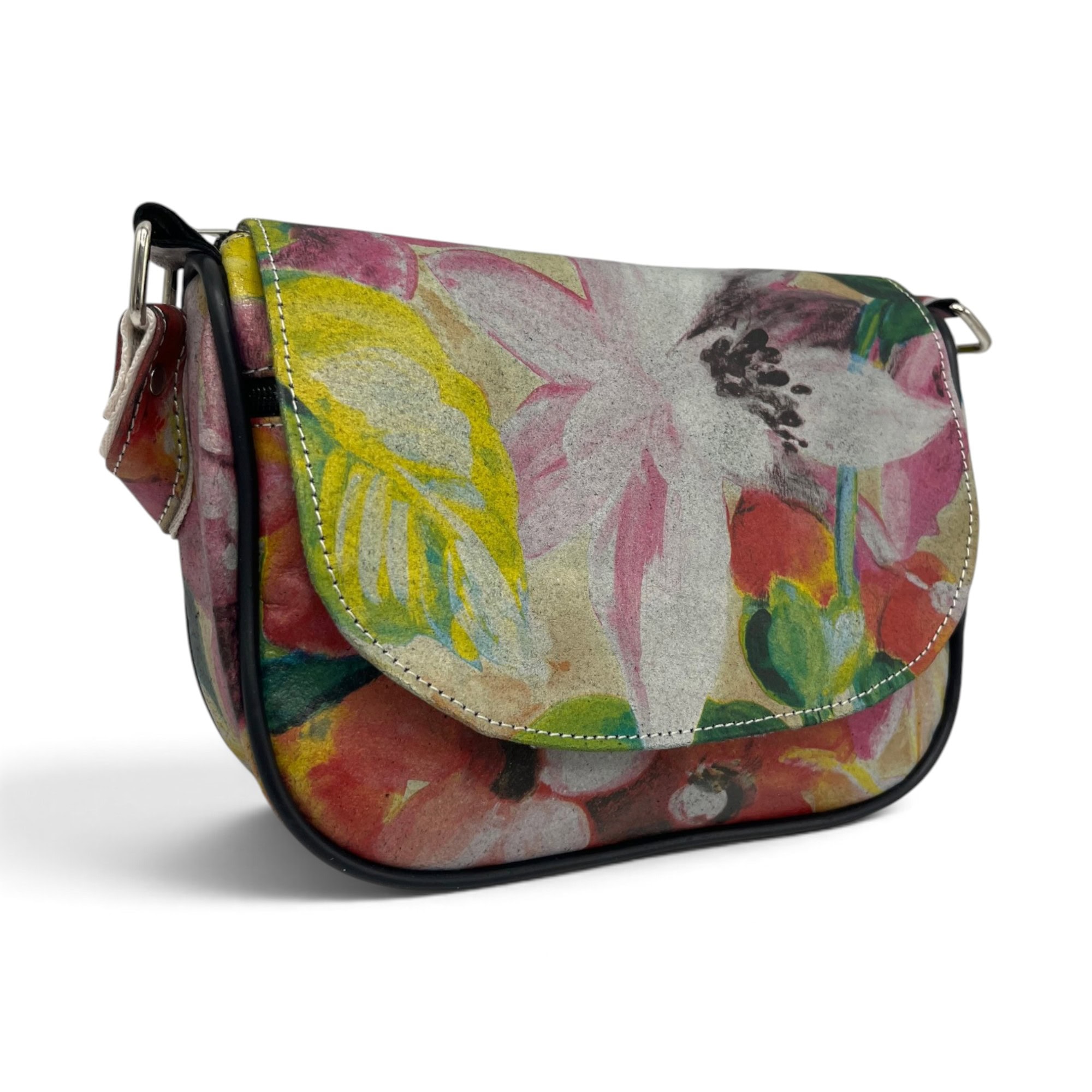 Geantă Damă Mini Piele Naturală Scarlet R30-32 Multicolor Floral – 22 × 20 × 8 cm
