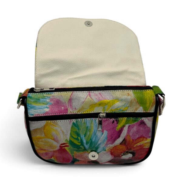 Geantă Damă Mini Piele Naturală Scarlet R30-33 Multicolor Floral – 22 × 20 × 8 cm