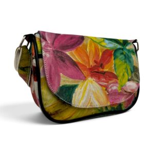 Geantă Damă Mini Piele Naturală Scarlet R30-34 Multicolor Floral – 22 × 20 × 8 cm