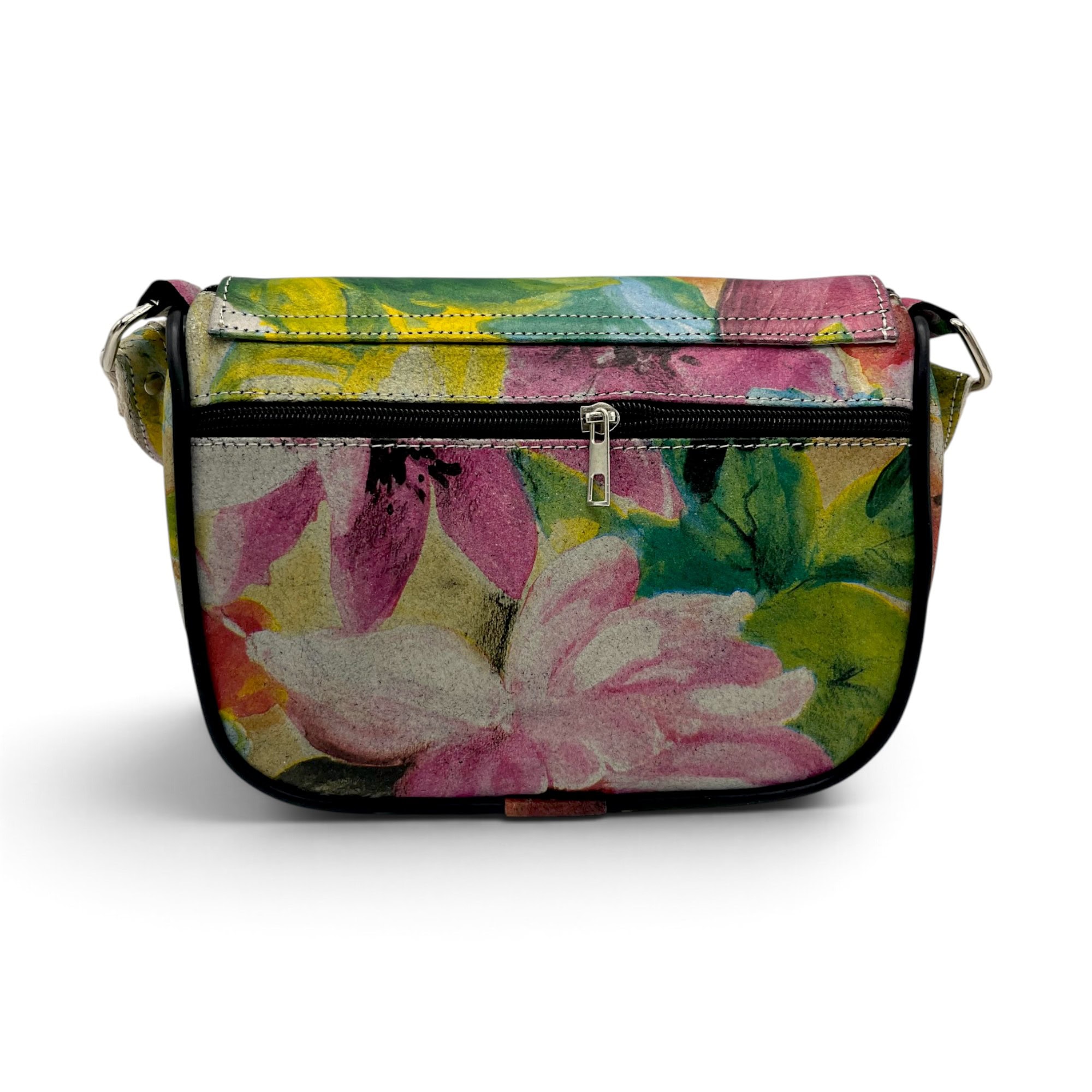 Geantă Damă Mini Piele Naturală Scarlet R30-34 Multicolor Floral – 22 × 20 × 8 cm