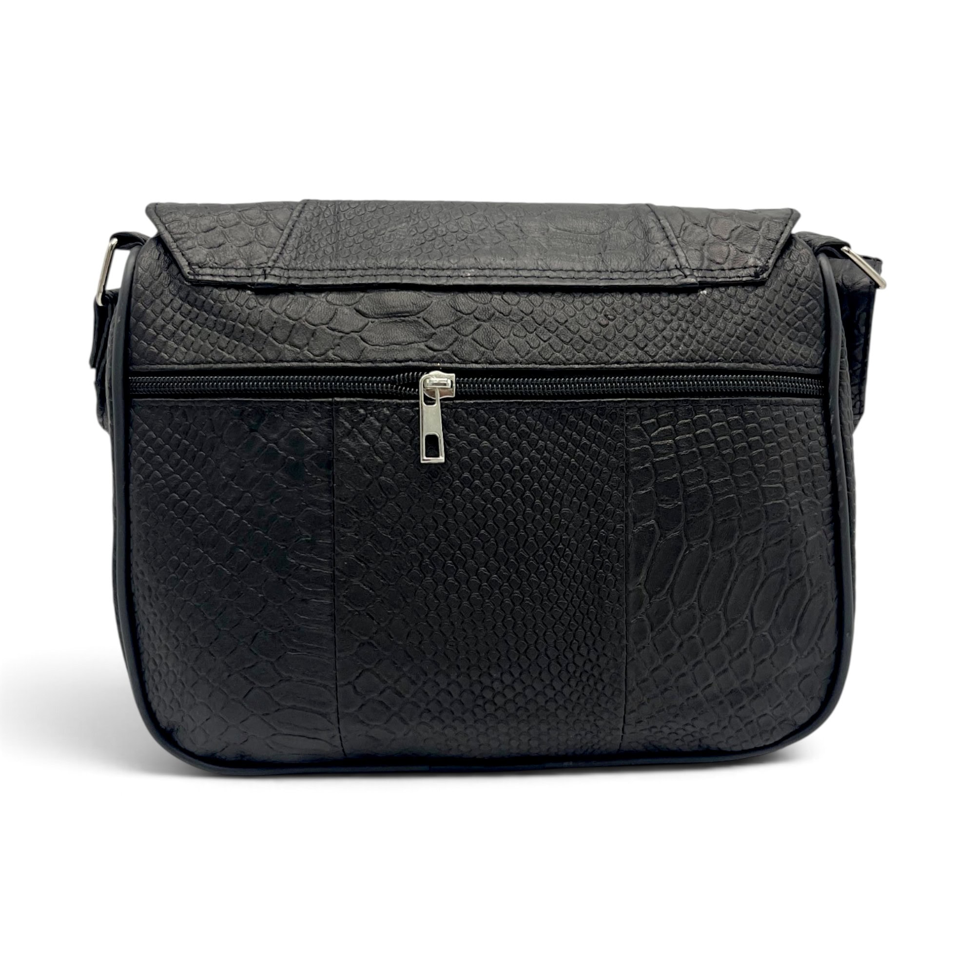 Geantă Damă Piele Naturală Lucia R45-LNX Neagră – Design Texturat, 27×21x8 cm