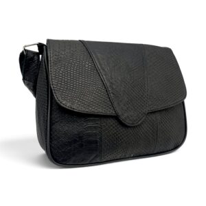 Geantă Damă Piele Naturală Lucia R45-LNX Neagră – Design Texturat, 27×21x8 cm