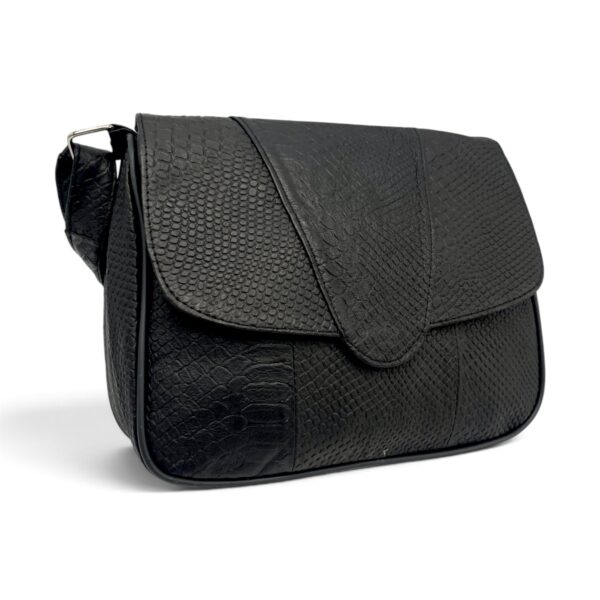 Geantă Damă Piele Naturală Lucia R45-LNX Neagră – Design Texturat, 27×21x8 cm