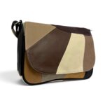 Geantă Damă Unicat Lucia R45X-44 – Piele Naturală Patchwork Crem, Maro, Bej și Muștar