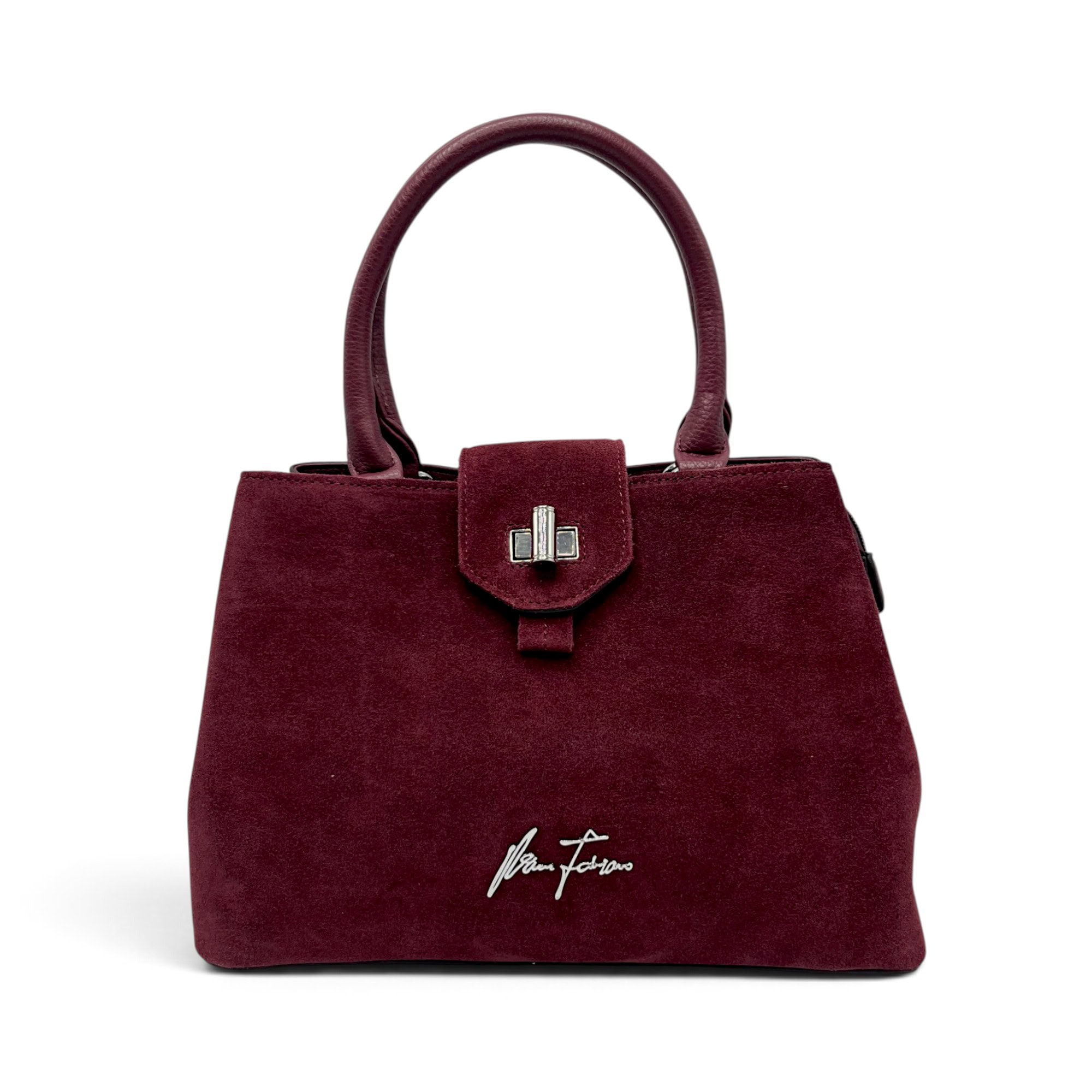 Geantă Damă Velina Fabbiano VF25S-556 Bordo – Mix Piele Naturală și PU, 32 × 25 × 12 cm