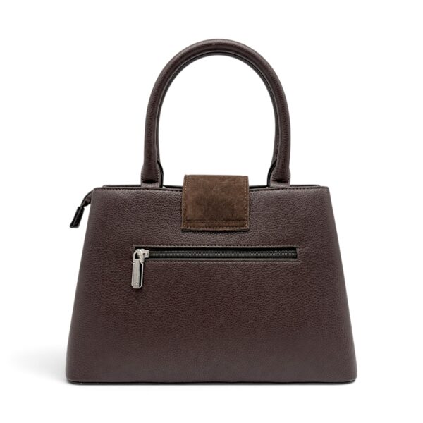 Geantă Damă Velina Fabbiano VF25S-556 Maro – Mix Piele Naturală și PU, 32 × 25 × 12 cm