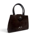 Geantă Damă Velina Fabbiano VF25S-556 Maro – Mix Piele Naturală și PU, 32 × 25 × 12 cm