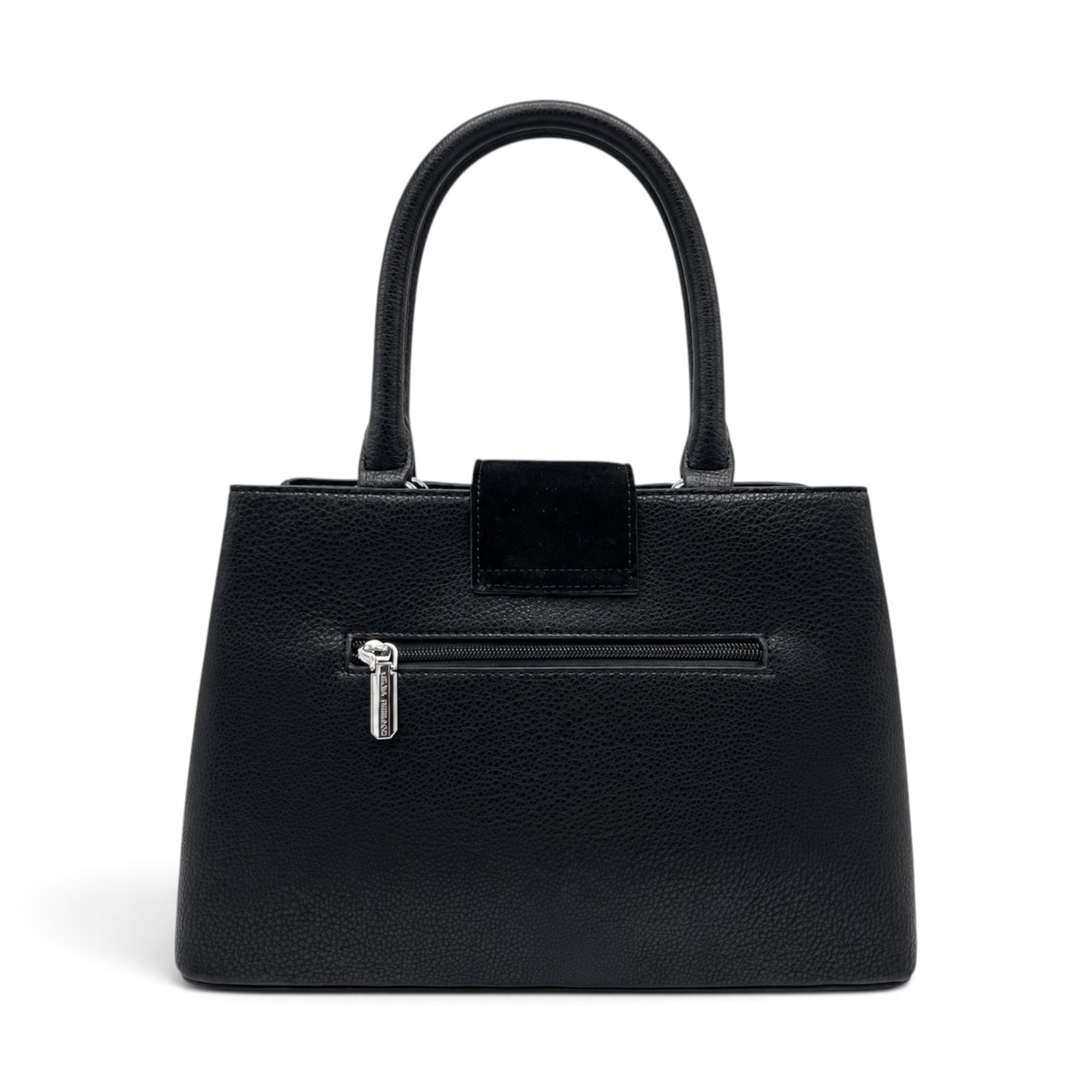 Geantă Damă Velina Fabbiano VF25S-556 Negru – Mix Piele Naturală și PU, 32 × 25 × 12 cm