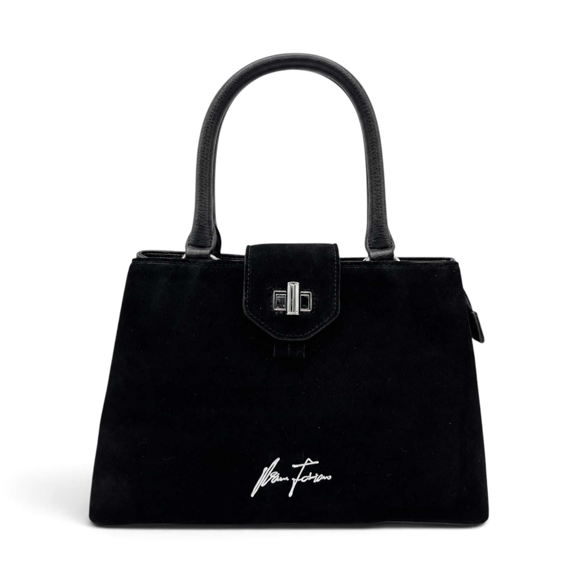 Geantă Damă Velina Fabbiano VF25S-556 Negru – Mix Piele Naturală și PU, 32 × 25 × 12 cm