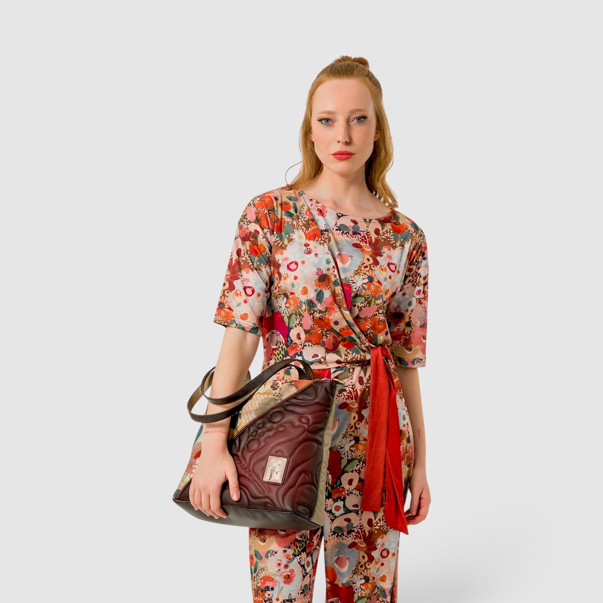 Geantă damă Anekke Blossom 43712-214 – de umăr și crossbody, imprimeu floral, 35 × 32 × 14 cm