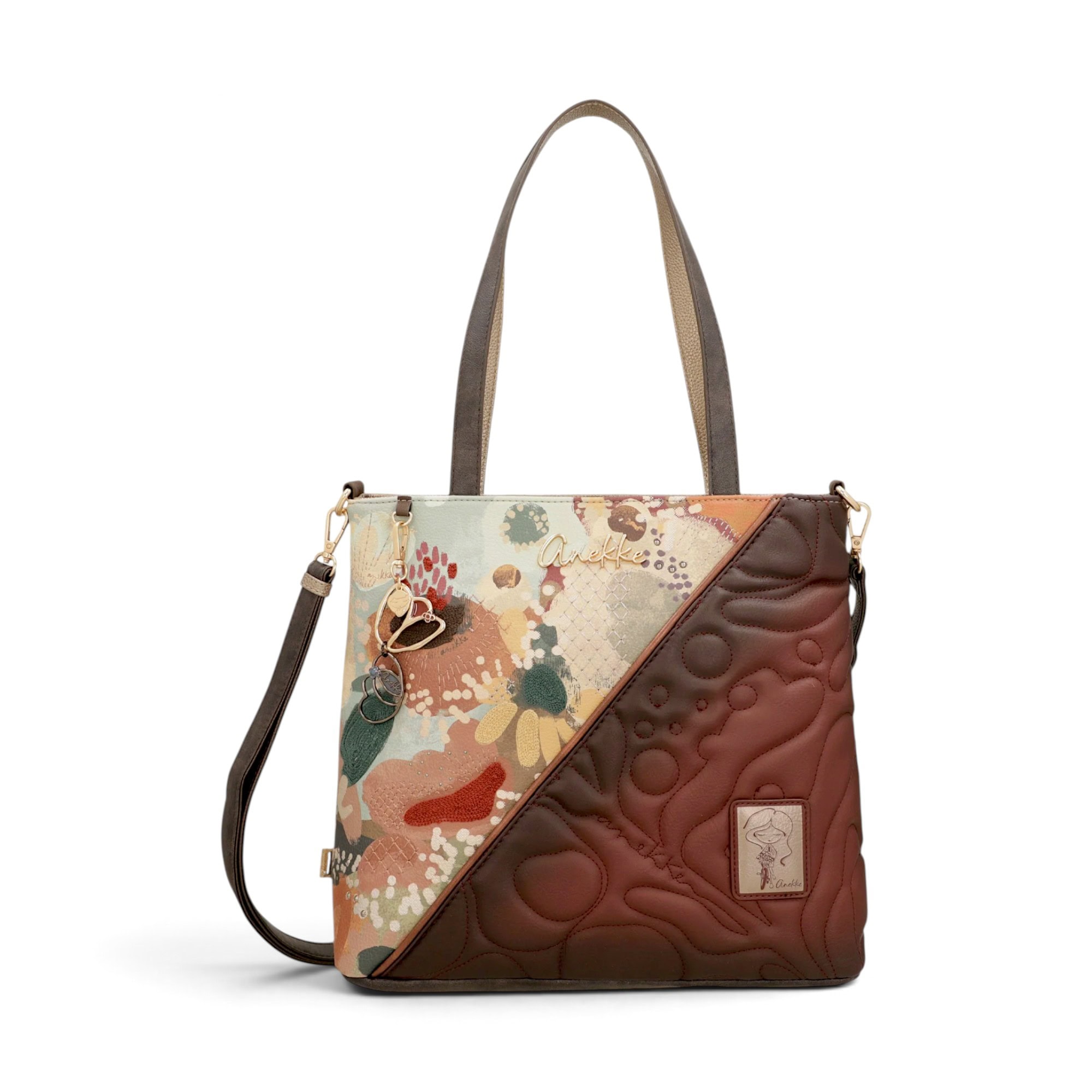 Geantă damă Anekke Blossom 43712-214 – de umăr și crossbody, imprimeu floral, 35 × 32 × 14 cm
